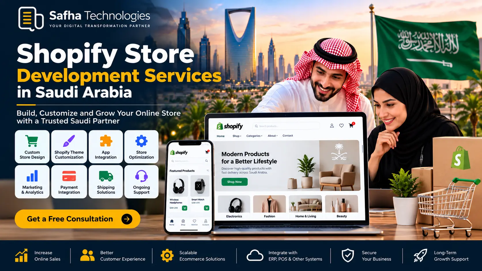 Shopify Ecommerce Solutions for Saudi Businesses | Safha
