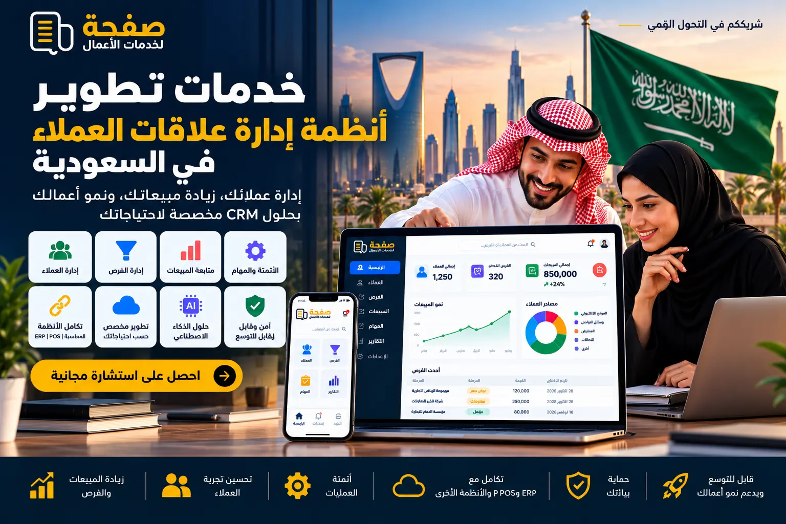 تطوير أنظمة إدارة علاقات العملاء المخصصة في السعودية