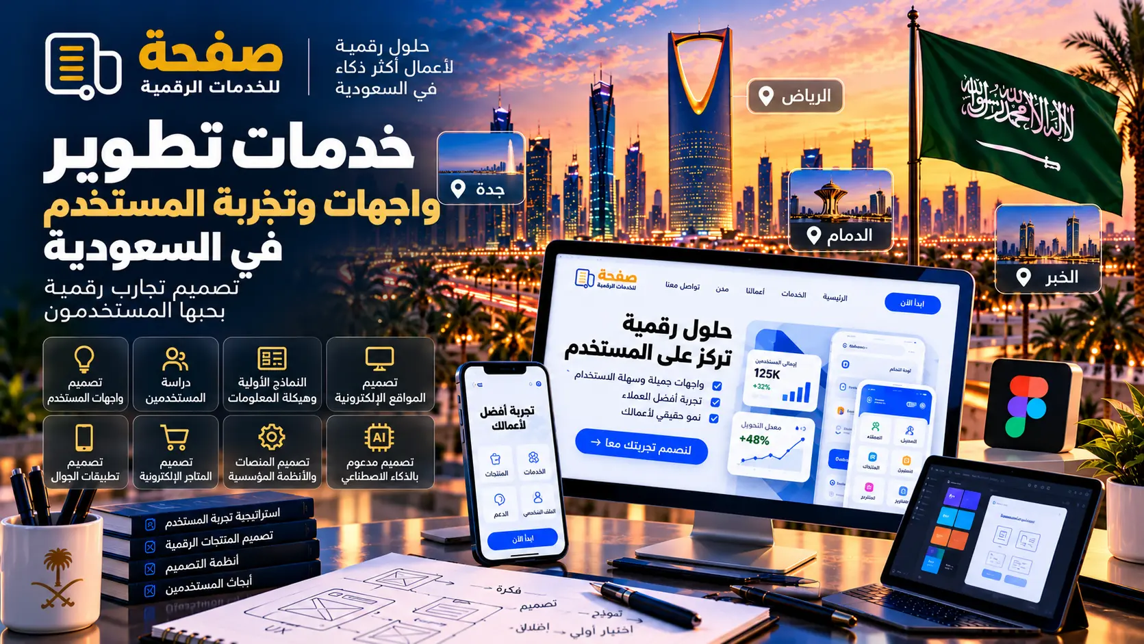 خدمات UI/UX في الرياض والسعودية | تصميم احترافي