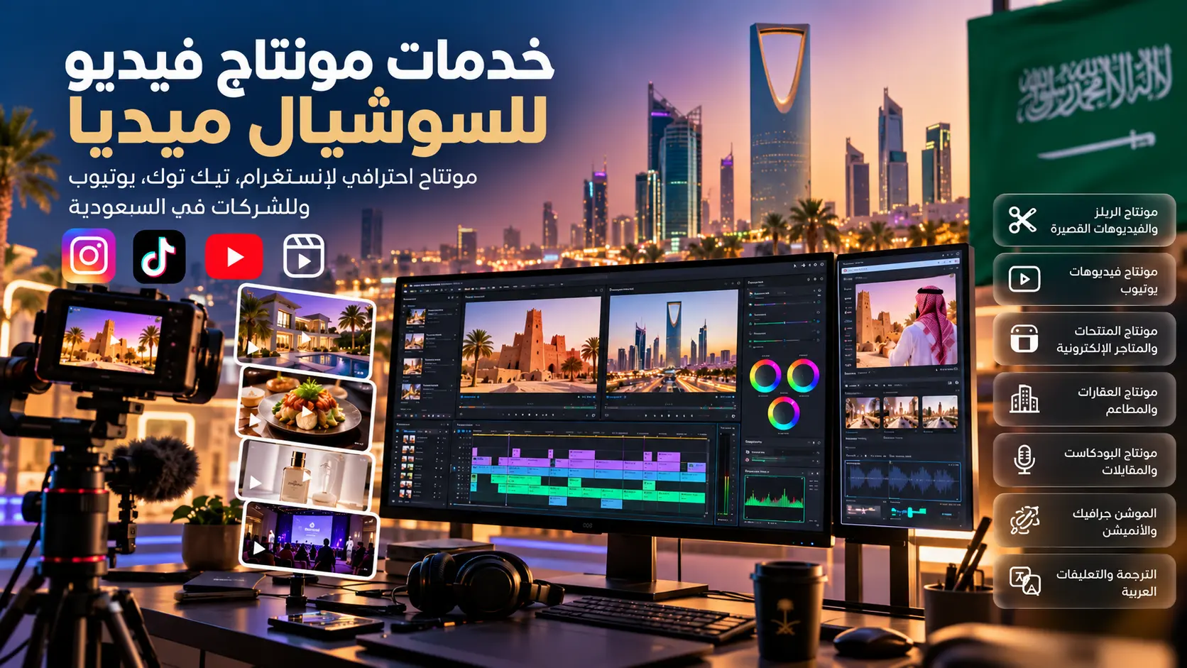 خدمات مونتاج فيديو احترافية في السعودية | صفحة