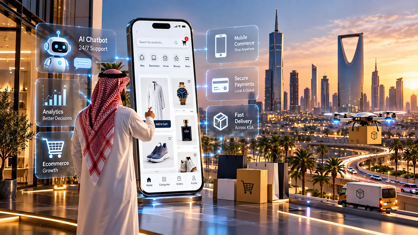 حلول التجارة الإلكترونية واتجاهاتها المستقبلية في السعودية